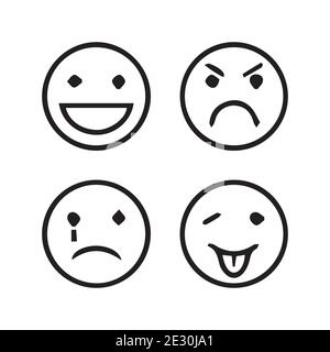 Kreative Emojis Set Kollektion Stock Vektor