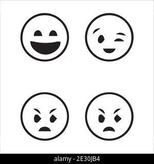 Kreative Emojis Set Kollektion Stock Vektor
