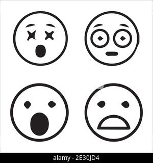 Kreative Emojis Set Kollektion Stock Vektor