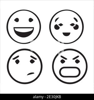 Kreative Emojis Set Kollektion Stock Vektor