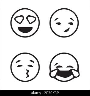 Kreative Emojis Set Kollektion Stock Vektor