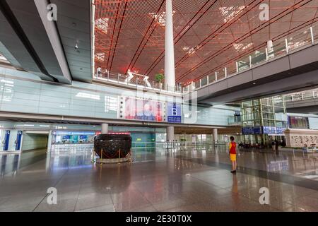 Peking, China - 1. Oktober 2019: Terminal 3 des Beijing Capital Airport (PEK) in China. Stockfoto