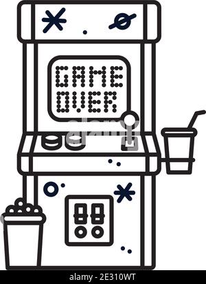 Arcade Videospiel Vektor-Linie Symbol für Videospiel Tag am 12. September. Showinhg Spiel über Text anzeigen. Stock Vektor