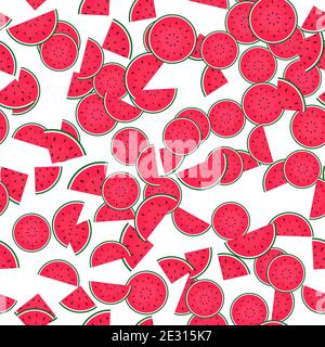 Sommer Sale Konzept Hintergrund aus bunten Wassermelonen. Nahtloses Muster. Abbildung. Stockfoto