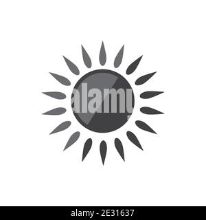 Sun-Symbol. Illustrationsvektor auf weißem Hintergrund isoliert. Stock Vektor