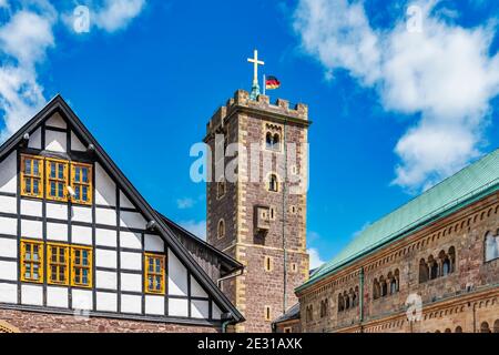 Die Wartburg wurde 1067 gegründet und ist seit 1999 UNESCO-Weltkulturerbe, Eisenach, Thüringen, Deutschland, Europa Stockfoto