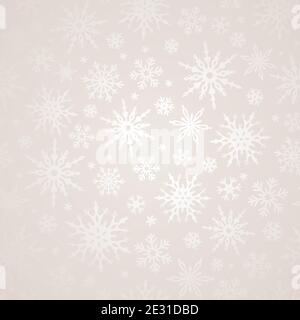 Vektor nahtlose Silber Weihnachten Hintergrund mit Schneeflocken. Stock Vektor