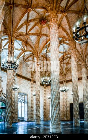 La Lonja de la Seda (Seidenbörse) Valencia, Spanien Stockfoto
