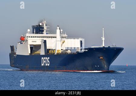 RO-RO Cargo Schiff ARK FUTURA kommt im Hafen von an Kiel Stockfoto