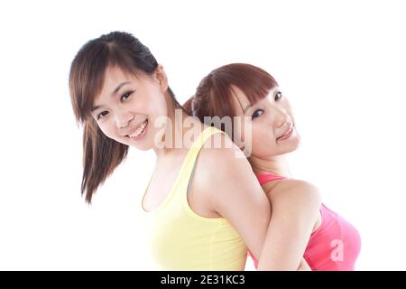 Portrait von zwei weiblichen Freunden hochwertige Foto Stockfoto