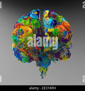 3d-Rendering. Darstellung in Gehirnfarben Stockfoto