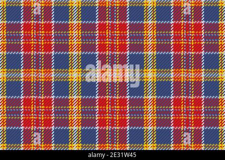 Nahtloses Muster aus schottischem Tartan-Karo. Wiederholbarer Hintergrund mit Check-Fabric-Textur. Flache Vektor-Kulisse mit gestreiftem Textildruck. Stock Vektor