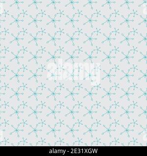 Flocken im Gitter auf hellblauem Hintergrund nahtlose Vektor-Wiederholung Oberflächendesign mit Muster Stock Vektor