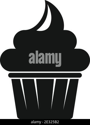 Cream Kaffee Cupcake Ikone, einfachen Stil Stock Vektor