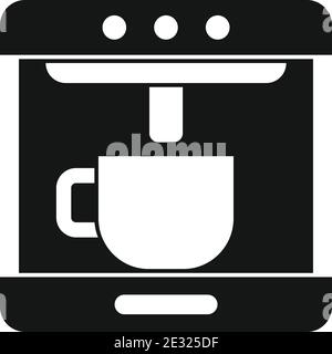 Moderne Kaffeemaschine Symbol, einfachen Stil Stock Vektor