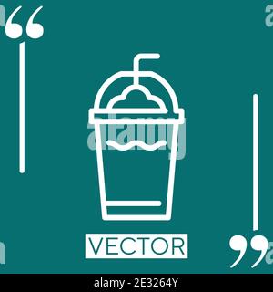 Vektorsymbol Frappe Lineares Symbol. Bearbeitbare Konturlinie Stock Vektor