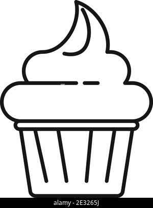 Cream Kaffee Cupcake Symbol, skizzieren Stil Stock Vektor