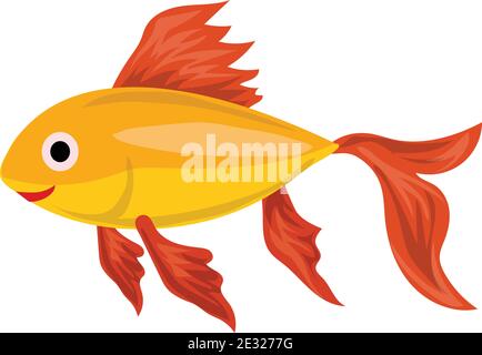 Fisch-Ikone aus Rotgold, Cartoon-Stil Stock Vektor