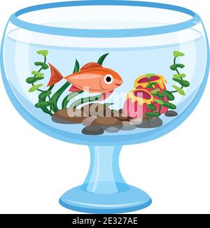 Aquarium Glas transparent Symbol, Cartoon-Stil Stock Vektor