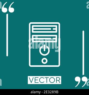 pc-Tower-Vektor-Symbol Lineares Symbol. Bearbeitbare Konturlinie Stock Vektor