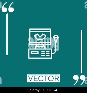 Vektorsymbol Ultraschallgerät Lineares Symbol. Bearbeitbare Konturlinie Stock Vektor