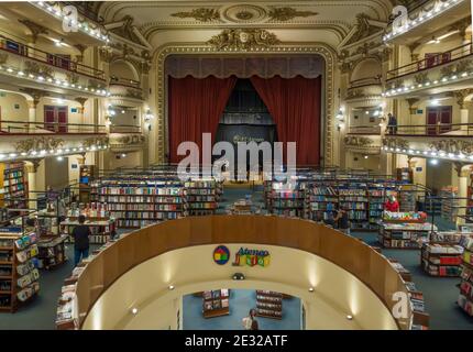 Buchhandlung El Ateneo Buenos Aires, Argentinien Stockfoto