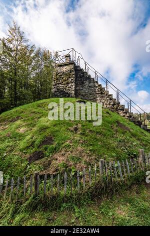 Signal de Botrange, der höchste Punkt in Belgien. Das Hotel liegt in den Ardennen. Stockfoto