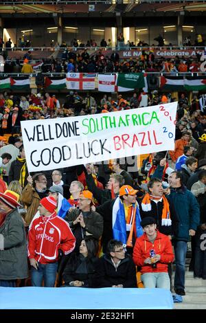 Symbol für das Ende der FIFA Fußball-Weltmeisterschaft Südafrika 2010 Finale Fußball-Spiel, Spanien gegen Niederlande im Fußballstadion der Soccer City in Johannesburg, Südafrika am 11. Juli 2010. Spanien gewann 1:0. Foto von Henri Szwarc/ABACAPRESS.COM Stockfoto