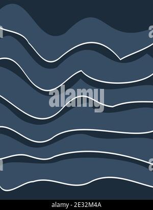 Weiß Abstract Paper Cut Backgorund Vector Shadow Grau und Dunkelblau. Vektorgrafik Stock Vektor