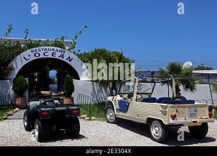 Das Restaurant Ocean vor dem Strand Sidi Kacem, Tanger, Marokko, Juli 2010. Foto von Stephane Lemouton/ABACAPRESS.COM Stockfoto