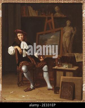 M. van Musscher - Een schilder in zijn Atelier Stockfoto