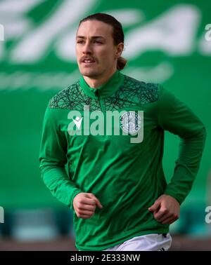 Scottish Premiership - Hibernian / Kilmarnock. Easter Road Stadium, Edinburgh, Midlothian, Großbritannien. Januar 2021. Hibs spielen Gastgeber von Kilmarnock in der Scottish Premier League an der Easter Road in Edinburgh. Foto zeigt: HibsÕ jüngste Unterzeichnung, Australian International, Jackson Irvine Kredit: Ian Jacobs/Alamy Live News Stockfoto