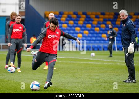 Wimbledon, Großbritannien. Januar 2021. Luke O'Nien von Sunderland beim Sky Bet League 1 Behind Closed Doors Match zwischen AFC Wimbledon und Sunderland in Plough Lane, Wimbledon, England am 16. Januar 2021. Foto von Carlton Myrie/Prime Media Images. Kredit: Prime Media Images/Alamy Live Nachrichten Stockfoto