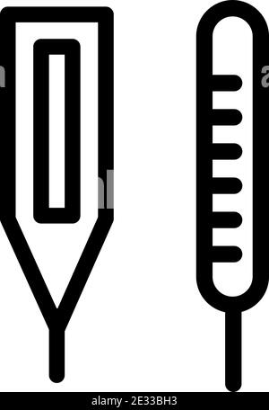 Thermometer Vektor-Symbol, Medizinisches Thermometer zur Fieberprüfung, Elektronisches Thermometer Glyphen-Symbol. Silhouette Symbol. Körpertemperaturmessung. Negativ Stock Vektor