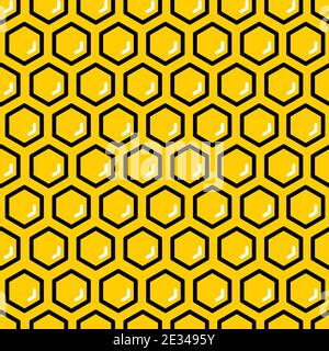 Nahtloses Vektor-gelbes Wabenmuster. Honey Hintergrund. Stock Vektor