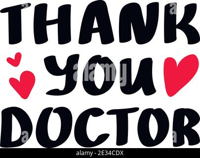 Vielen Dank Arzt im Gesundheitswesen Arbeitnehmer und medizinische Krankenhaus Beruf Konzept Vektor Illustration. Einfache Kunst für epidemische covid-19 pandemische Quarantäne. Stock Vektor