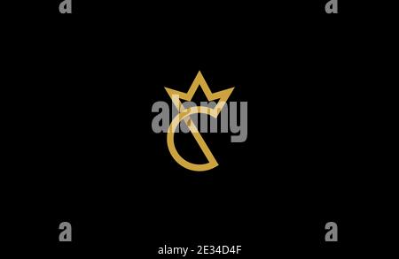 C King Royal Logo Design Vektor Illustration Stock Vektor