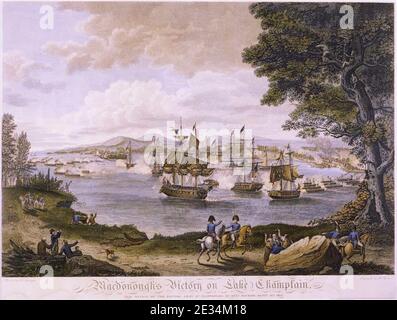 MacDonough Sieg am Lake Champlain und Niederlage der britischen Armee bei Plattsburg durch Genl. Macomb, September 11 1814. Stockfoto