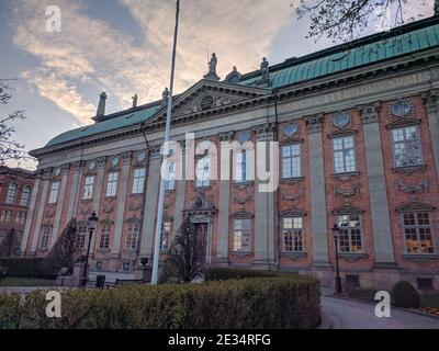 Stockholm, Schweden - April 19 2019: Außenansicht des Adelshauses am 19 2019. April in Stockholm Schweden. Stockfoto