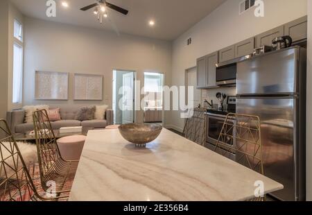 Las Vegas, Nevada, USA - 24. September 2018: Innenräume von Eigentumswohnungen in 1005 S. 3rd Street, Las Vegas Nevada. Stockfoto