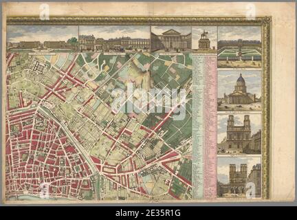 M. Pichon, Nouveau Plan routier de la ville et faubourgs de Paris 2, 1784 - David Rumsey. Stockfoto