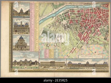 M. Pichon, Nouveau Plan routier de la ville et faubourgs de Paris 4, 1784 - David Rumsey. Stockfoto