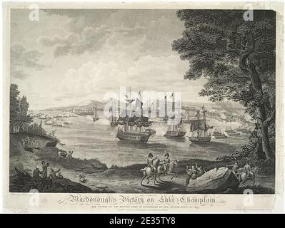 MacDonough Sieg am Lake Champlain und Niederlage der britischen Armee. Stockfoto