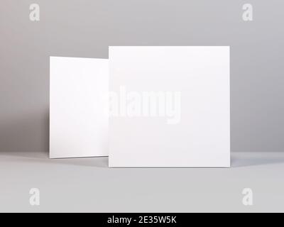 Poster Frame 3D Illustration Mockup Szene auf isoliertem Hintergrund Stockfoto