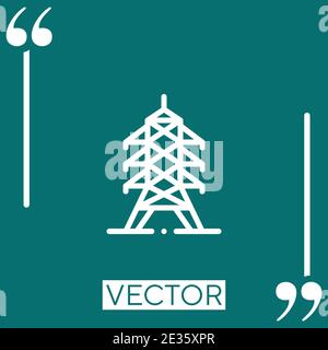 Symbol für den Vektor des Getriebesturms Lineares Symbol. Bearbeitbare Linie mit Konturen Stock Vektor