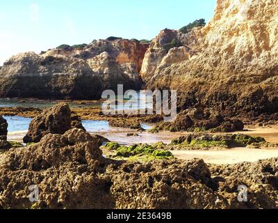 Leere praia da Vau in Portimao, algarve Küste, Portugal Stockfoto