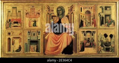 Maestro della Santa Cecilia, Santa Cecilia e storie della sua vita, 1304 circa, 182x85 cm uffizien. Stockfoto