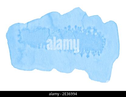 Himmelblauer Aquarellrahmen. Mit einem Pinsel von Hand gemalt. Stockfoto