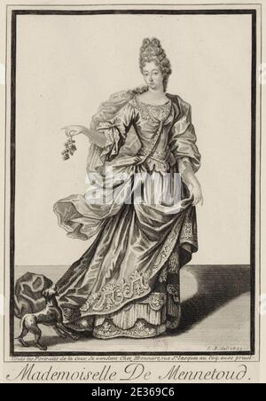 Mademoiselle de Mennetoud, en pied. Stockfoto