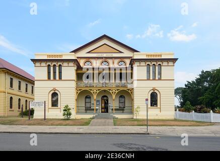 Das Maryborough Court House ist ein denkmalgeschütztes Gebäude aus dem Jahr 1877, Heritage Precinct, Maryborough, Queensland, QLD, Australien Stockfoto